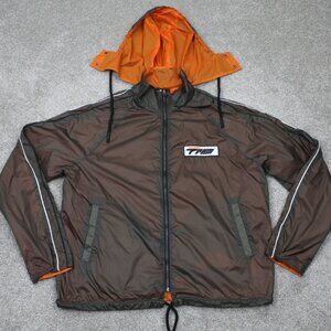 7 For All Mankind Jacket Mens Medium Gray/Orange Reversible Lightweight Full Zip